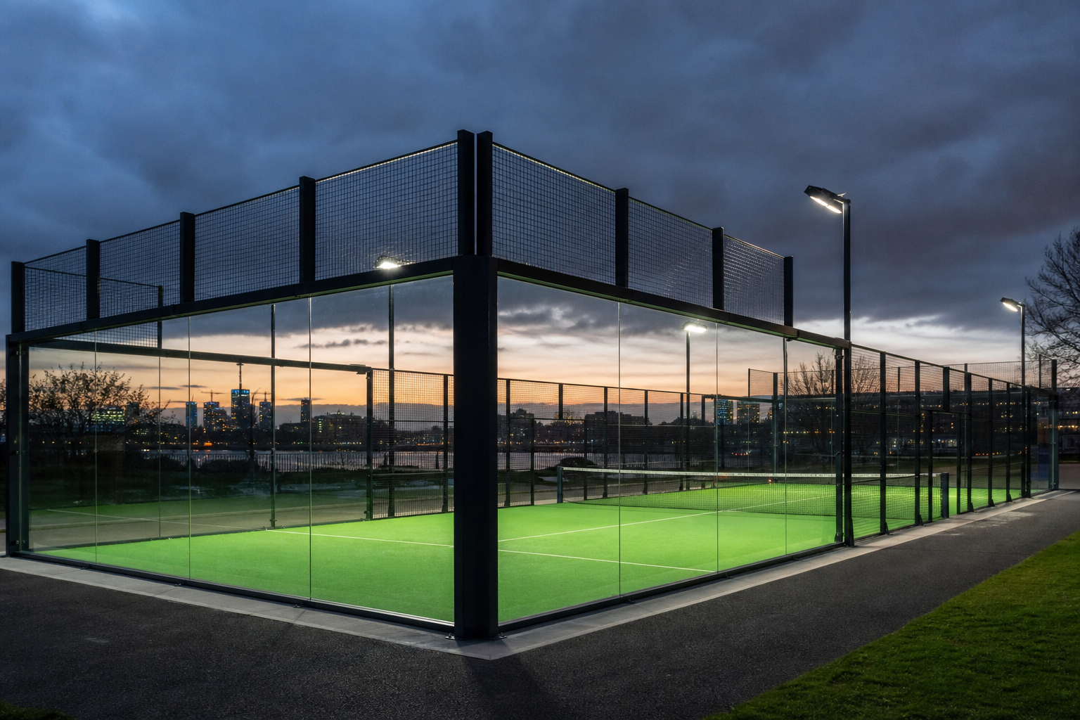 Padel court construction in Greenwich