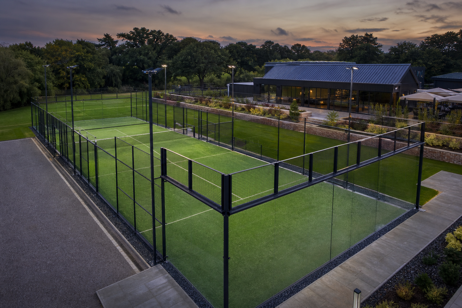 Padel court construction in Guildford