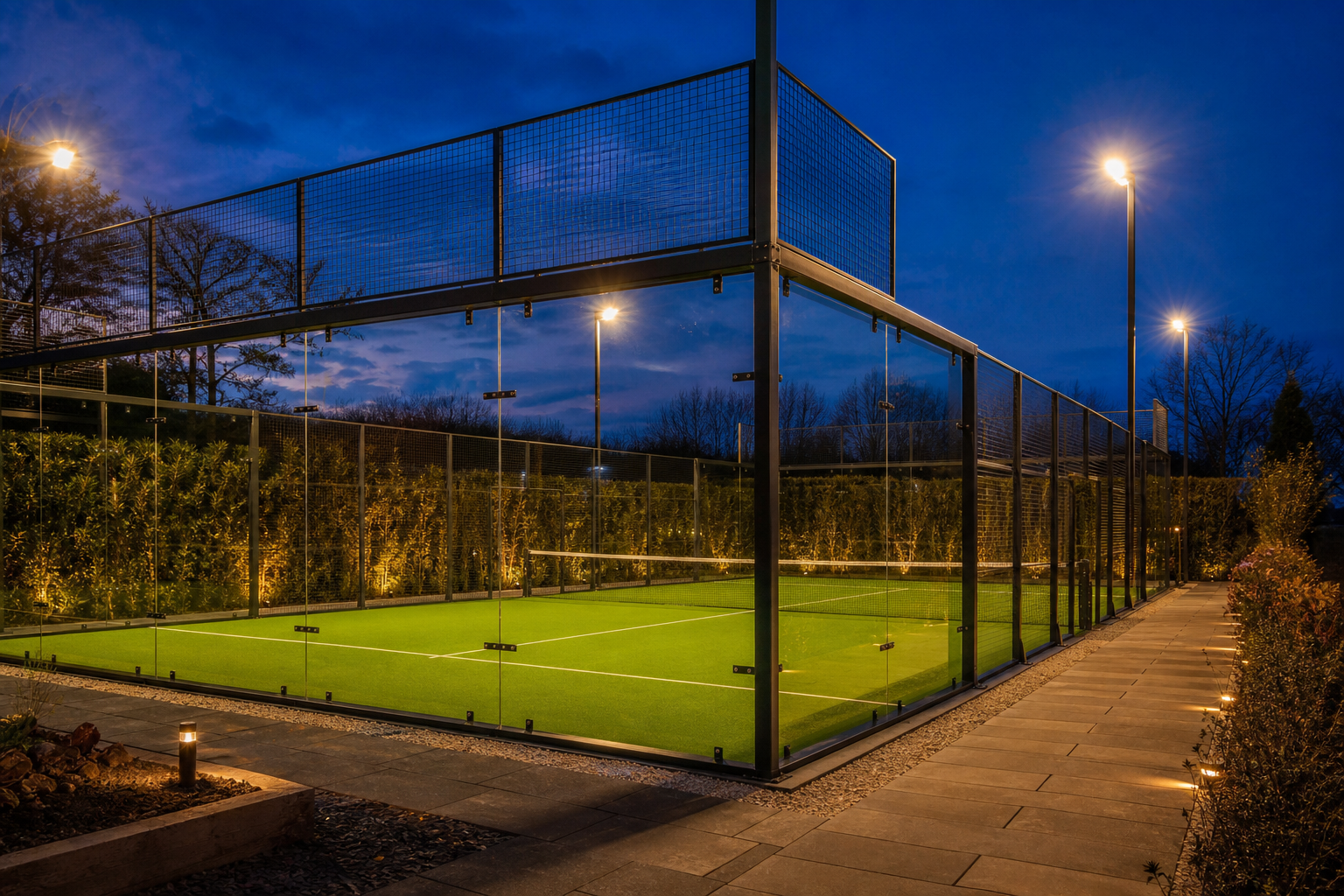 Padel court construction in Sevenoaks