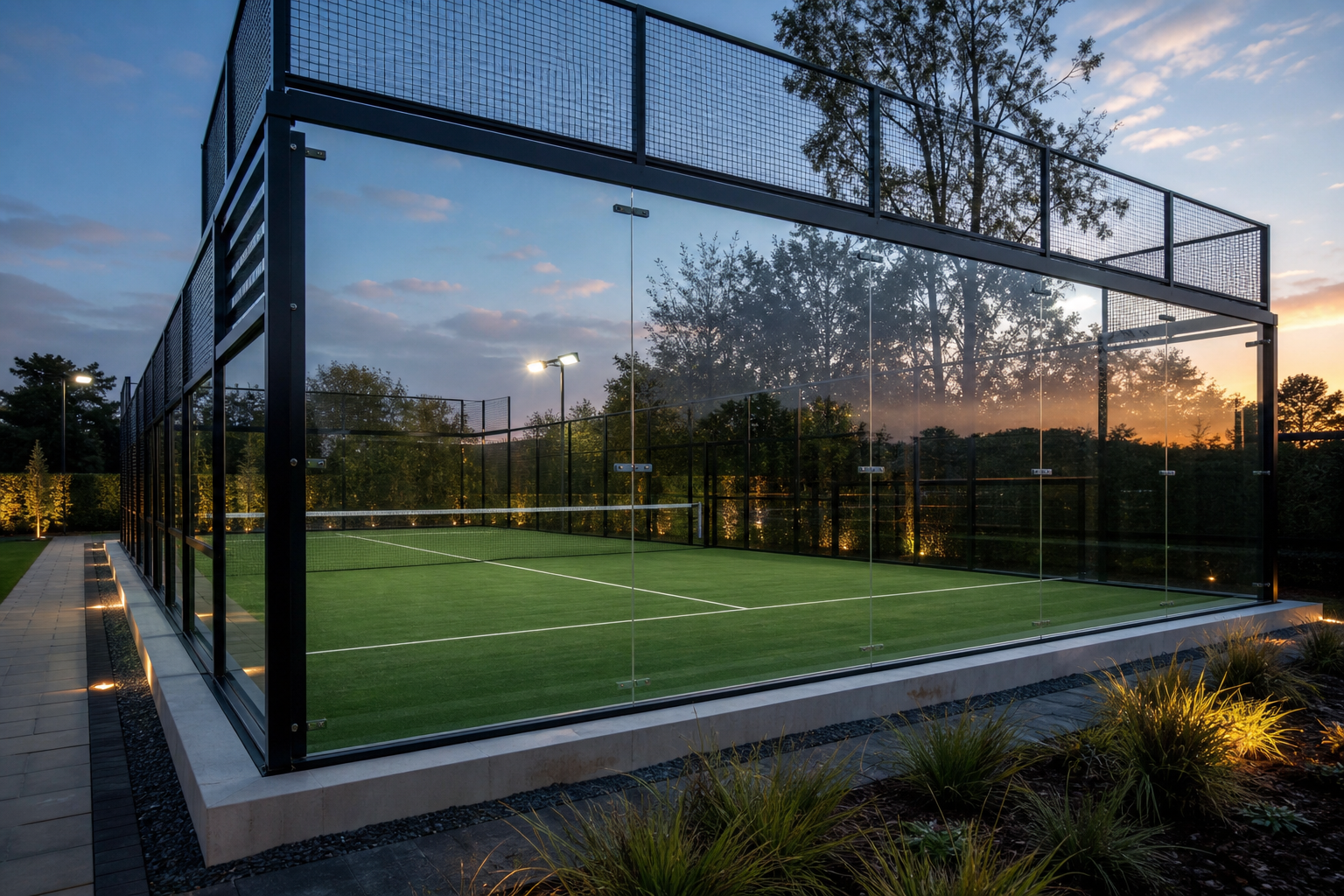 Padel court construction in Windsor