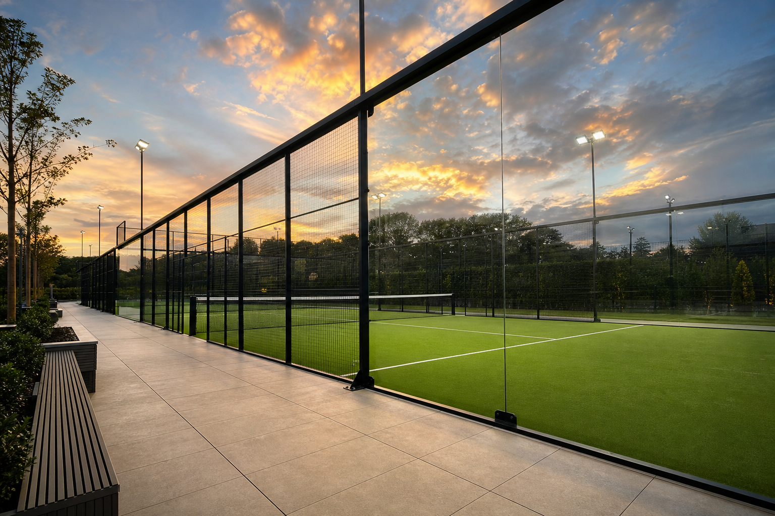 Padel court construction in Woking