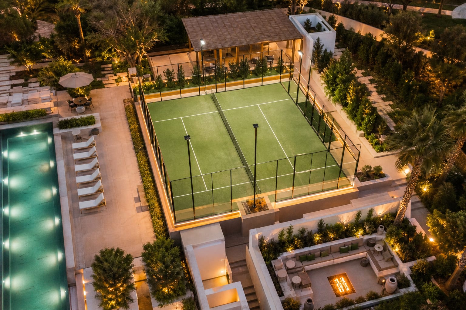 Hotel & Leisure Padel Courts in detail — Padel Construction UK