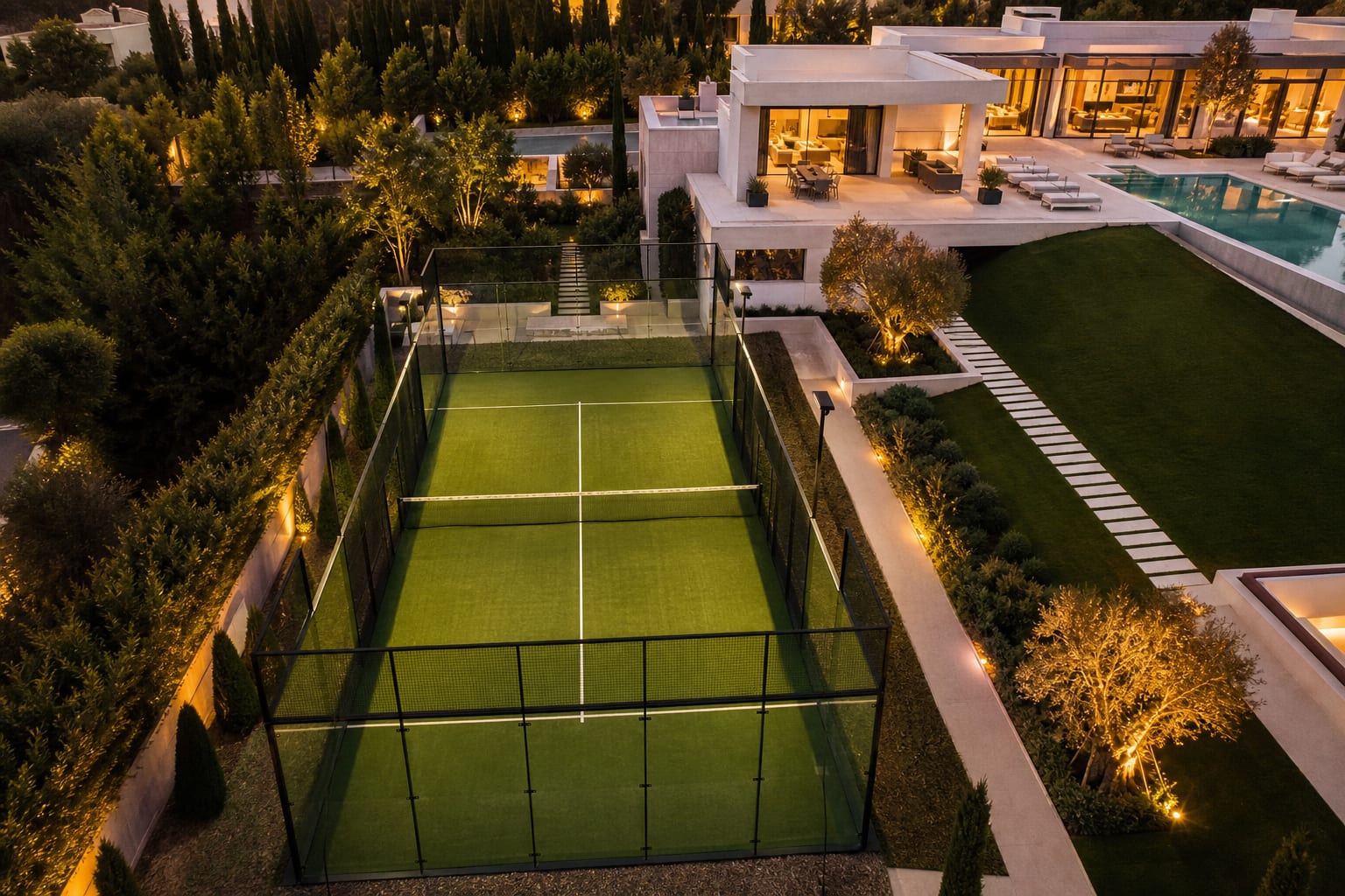 Luxury Home Padel Courts in detail — Padel Construction UK