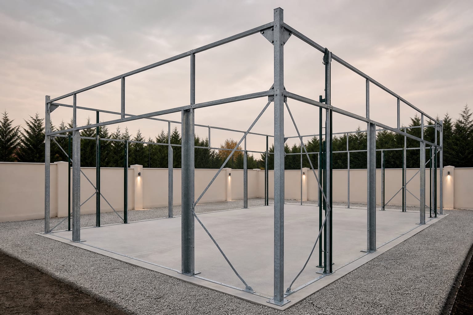 Padel Court Steel Framework — Padel Construction UK